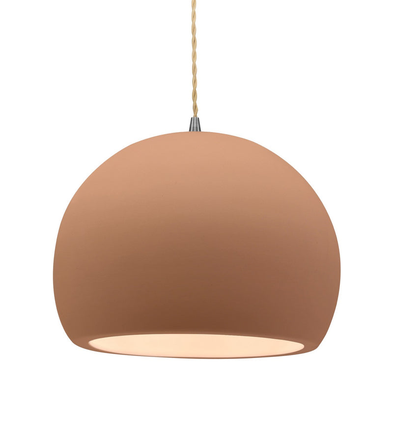Justice Designs CER-6535-ADOB-NCKL-BEIG-TWST One Light Pendant, Adobe