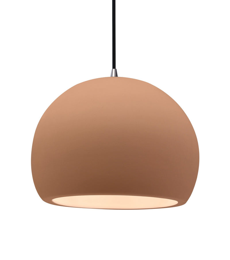 Justice Designs CER-6535-ADOB-NCKL-BKCD One Light Pendant, Adobe
