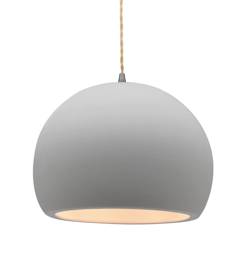 Justice Designs CER-6535-BIS-MBLK-BEIG-TWST One Light Pendant, Bisque