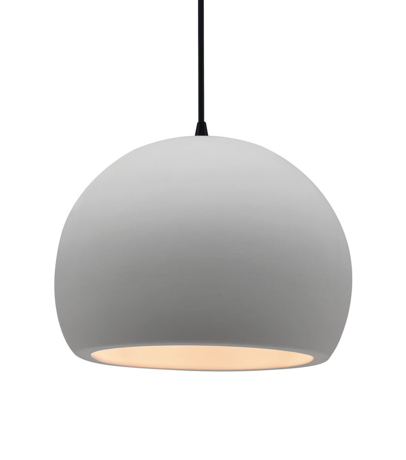 Justice Designs CER-6535-BIS-MBLK-BKCD One Light Pendant, Bisque