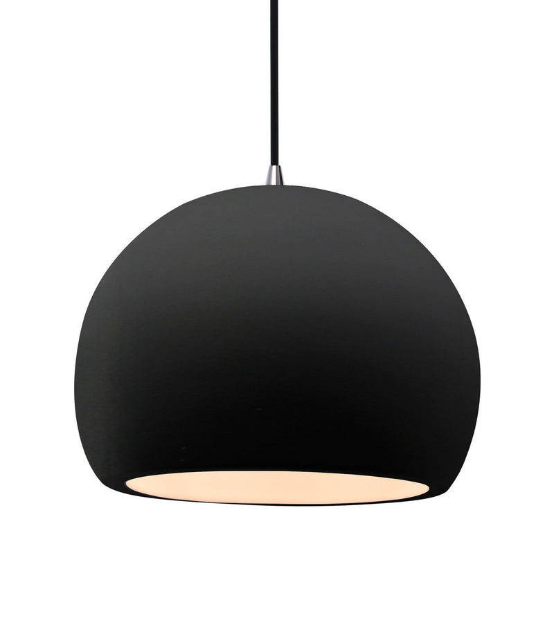 Justice Designs CER-6535-CRB-NCKL-BKCD One Light Pendant, Carbon - Matte Black