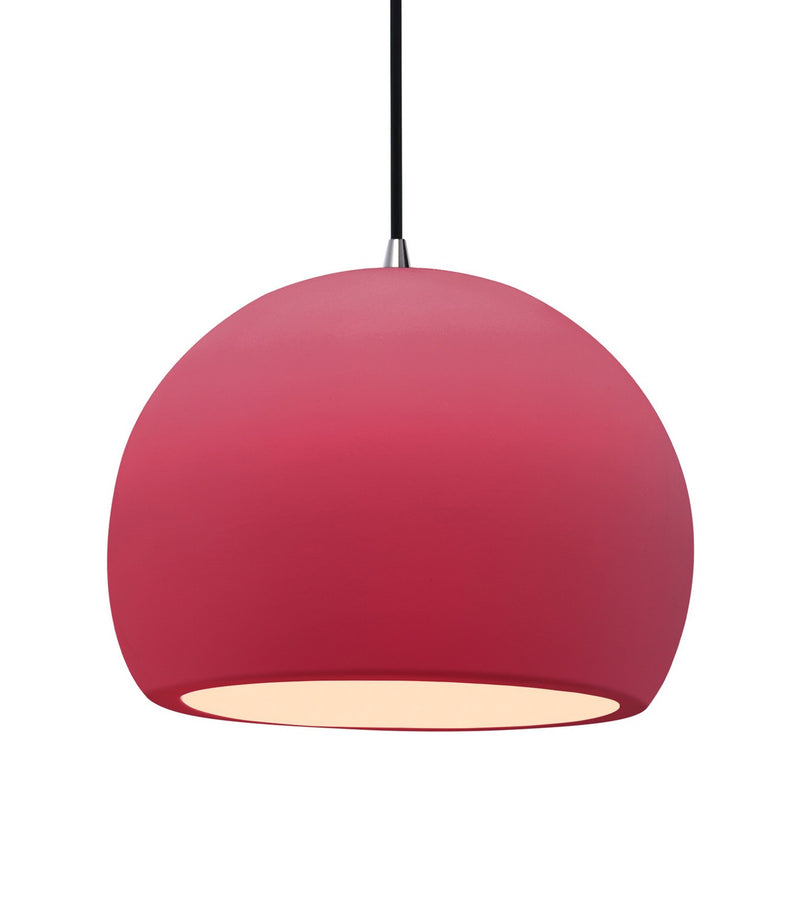 Justice Designs CER-6535-CRSE-NCKL-BKCD One Light Pendant, Cerise