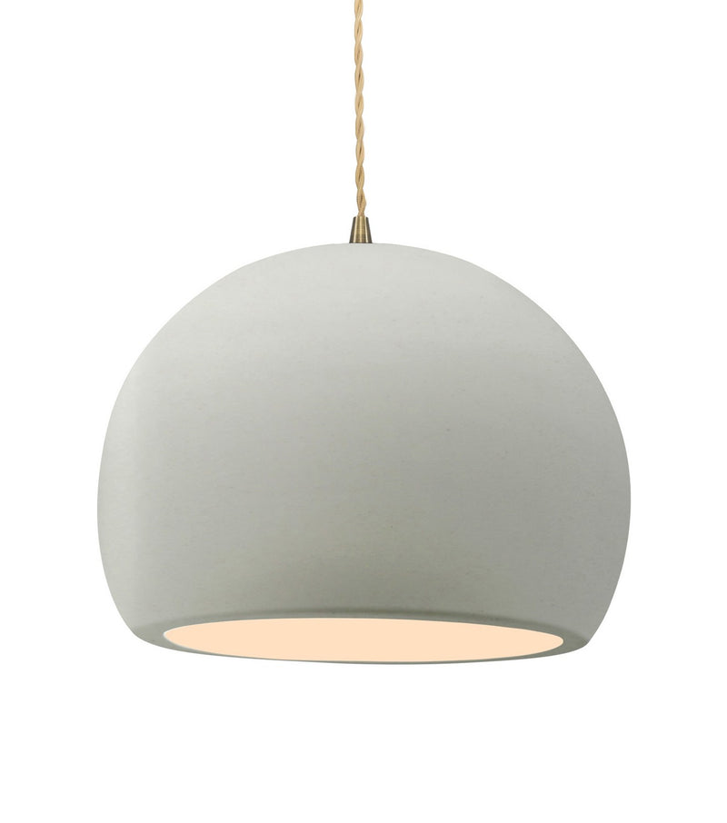 Justice Designs CER-6535-MAT-ABRS-BEIG-TWST One Light Pendant, Matte White