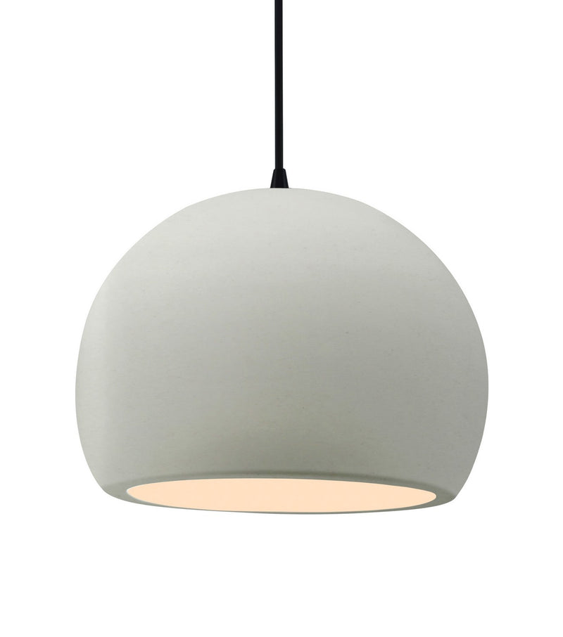 Justice Designs CER-6535-MAT-MBLK-BKCD One Light Pendant, Matte White
