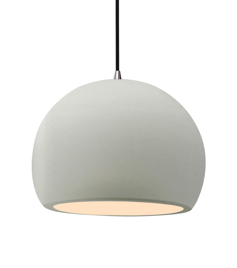 Justice Designs CER-6535-MAT-NCKL-BKCD One Light Pendant, Matte White