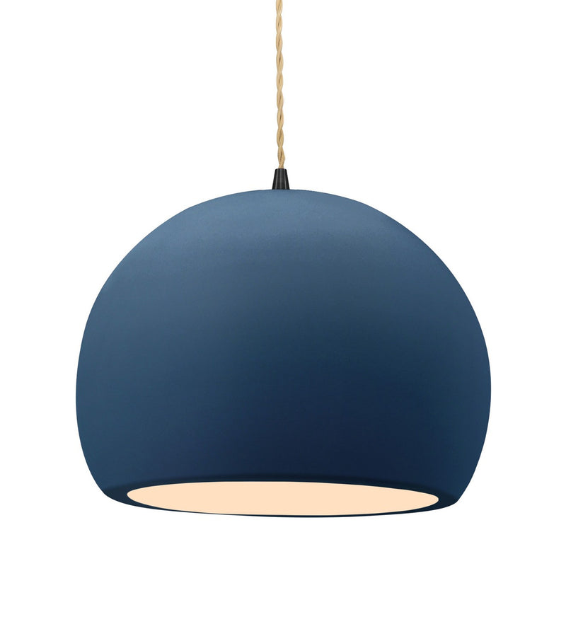 Justice Designs CER-6535-MDMT-MBLK-BEIG-TWST One Light Pendant, Midnight Sky w/ Matte White