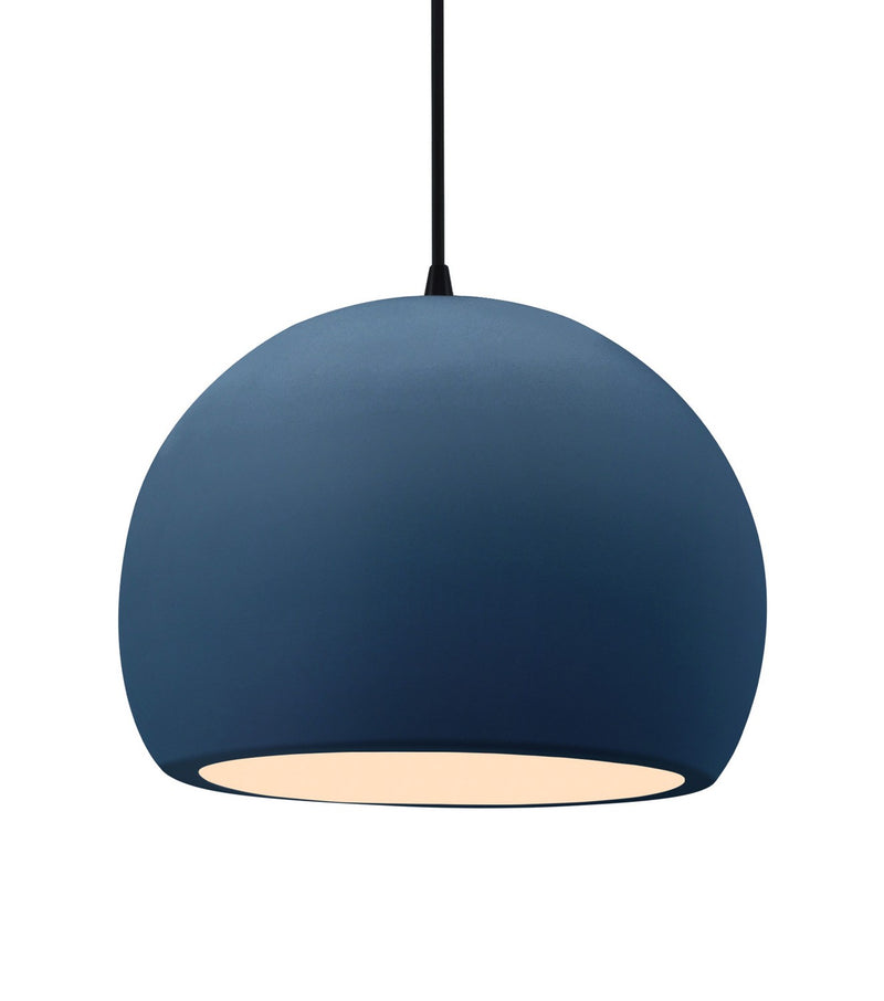 Justice Designs CER-6535-MDMT-MBLK-BKCD One Light Pendant, Midnight Sky w/ Matte White