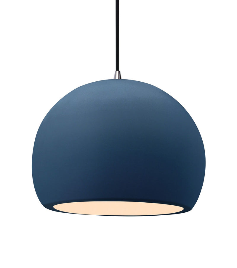 Justice Designs CER-6535-MDMT-NCKL-BKCD One Light Pendant, Midnight Sky w/ Matte White