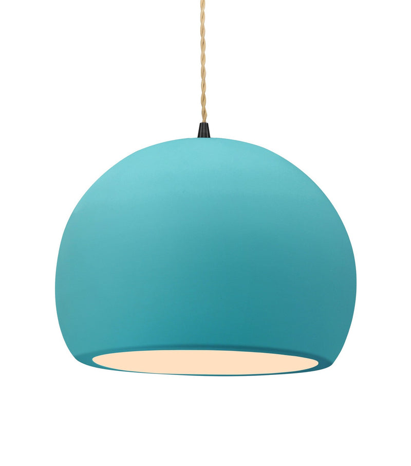 Justice Designs CER-6535-RFPL-MBLK-BEIG-TWST One Light Pendant, Reflecting Pool