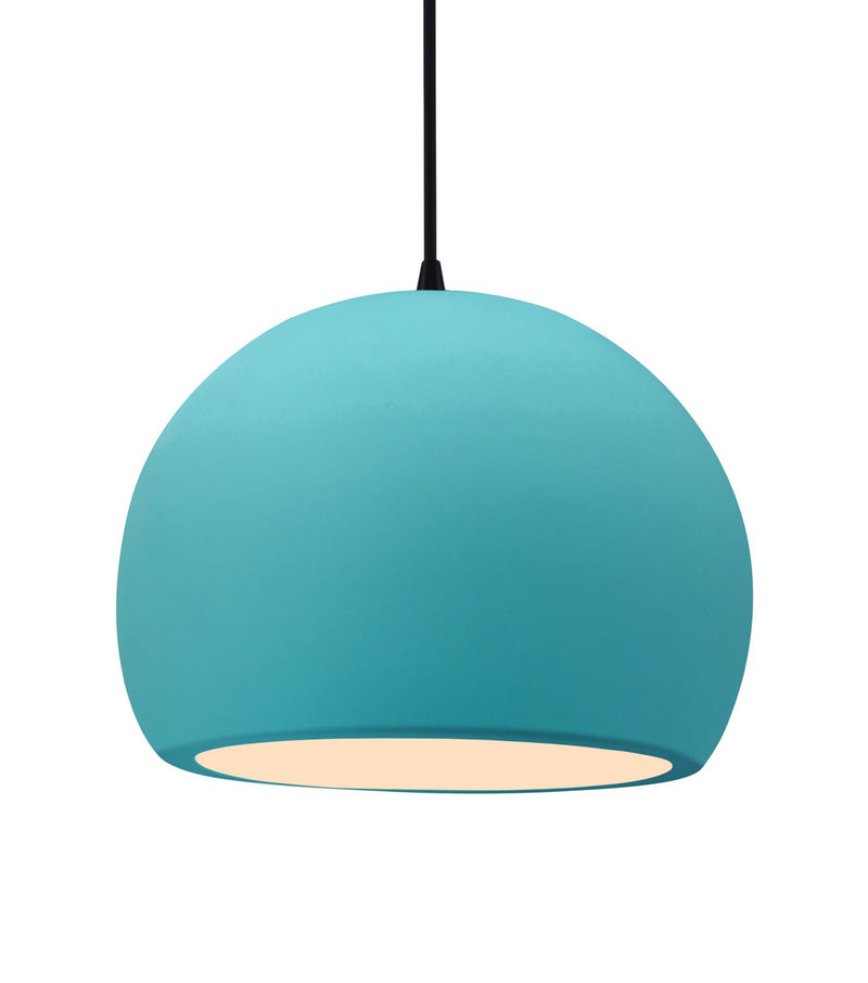 Justice Designs CER-6535-RFPL-MBLK-BKCD One Light Pendant, Reflecting Pool