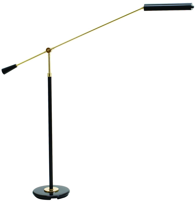 House of Troy PFL-617 One Light Piano Lamp, Black/Polished Brass