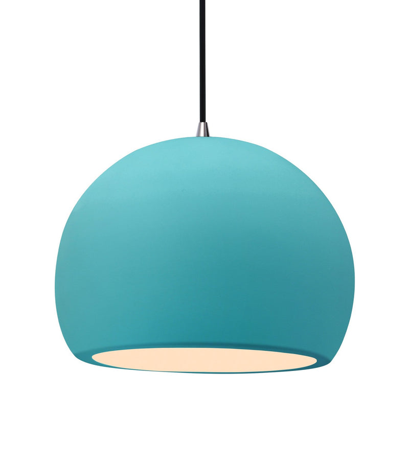 Justice Designs CER-6535-RFPL-NCKL-BKCD One Light Pendant, Reflecting Pool