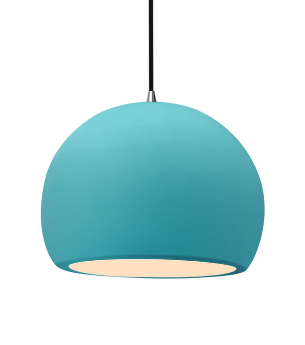 Justice Designs CER-6535-RFPL-NCKL-BKCD One Light Pendant, Reflecting Pool