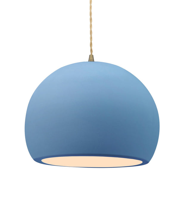 Justice Designs CER-6535-SKBL-ABRS-BEIG-TWST One Light Pendant, Sky Blue