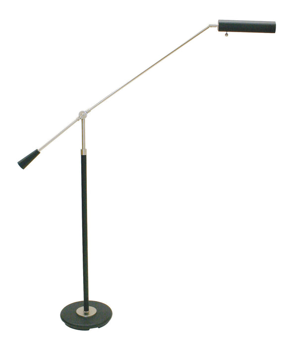House of Troy PFL-527 One Light Piano Lamp, Black/Satin Nickel