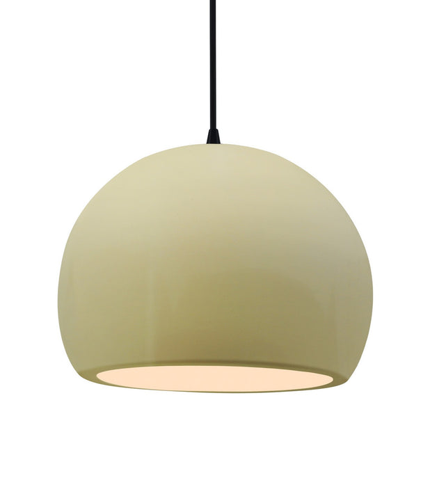 Justice Designs CER-6535-VAN-MBLK-BKCD One Light Pendant, Vanilla (Gloss)