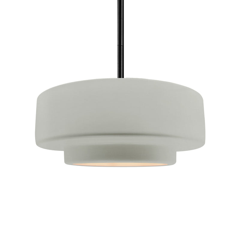 Justice Designs CER-6543-BIS-MBLK-RIGID One Light Pendant, Bisque