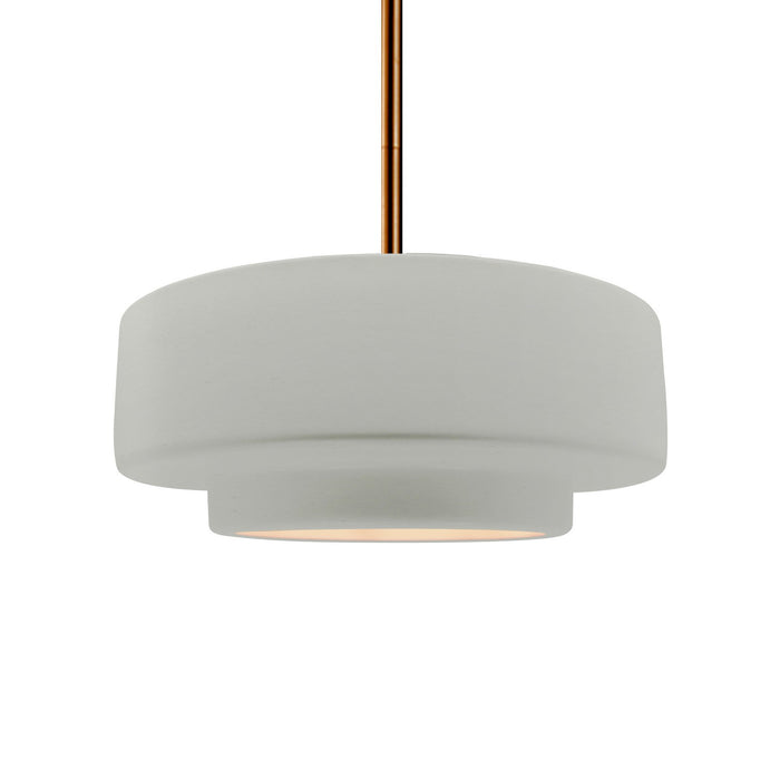Justice Designs CER-6543-MAT-BRSS-RIGID One Light Pendant, Matte White