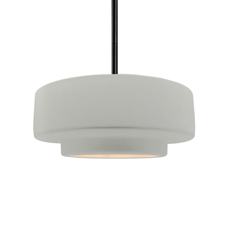 Justice Designs CER-6543-MAT-MBLK-RIGID One Light Pendant, Matte White