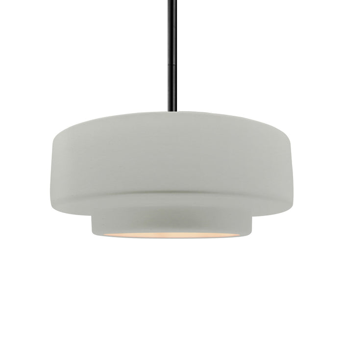 Justice Designs CER-6543-MAT-MBLK-RIGID One Light Pendant, Matte White