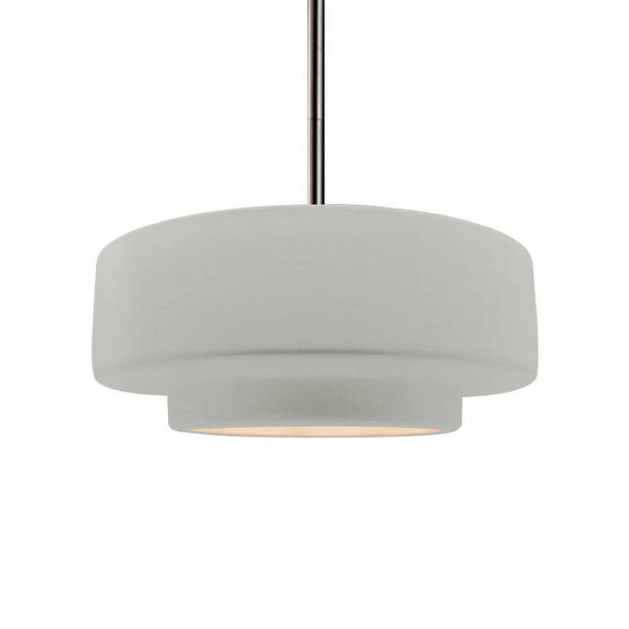Justice Designs CER-6543-MAT-NCKL-RIGID One Light Pendant, Matte White