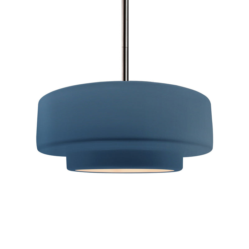 Justice Designs CER-6543-MDMT-NCKL-RIGID One Light Pendant, Midnight Sky w/ Matte White