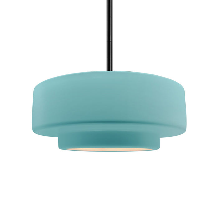 Justice Designs CER-6543-RFPL-MBLK-RIGID One Light Pendant, Reflecting Pool