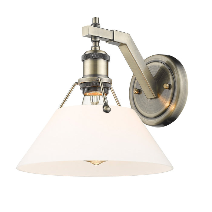 Golden 3306-1W AB-OP One Light Wall Sconce, Aged Brass