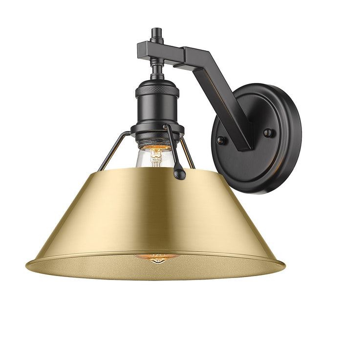 Golden 3306-1W BLK-BCB One Light Wall Sconce, Matte Black