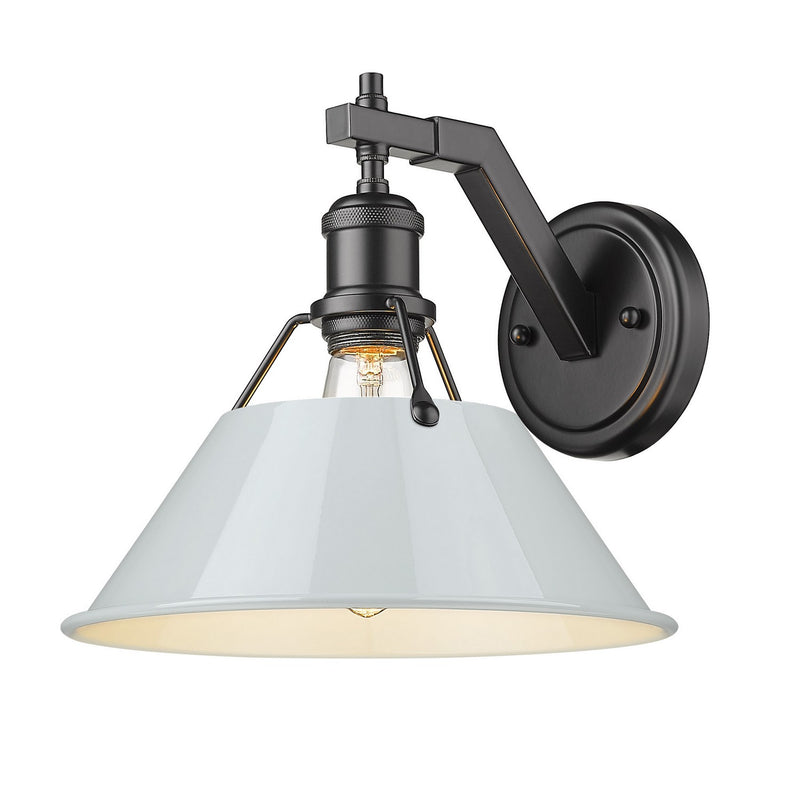 Golden 3306-1W BLK-DB One Light Wall Sconce, Matte Black