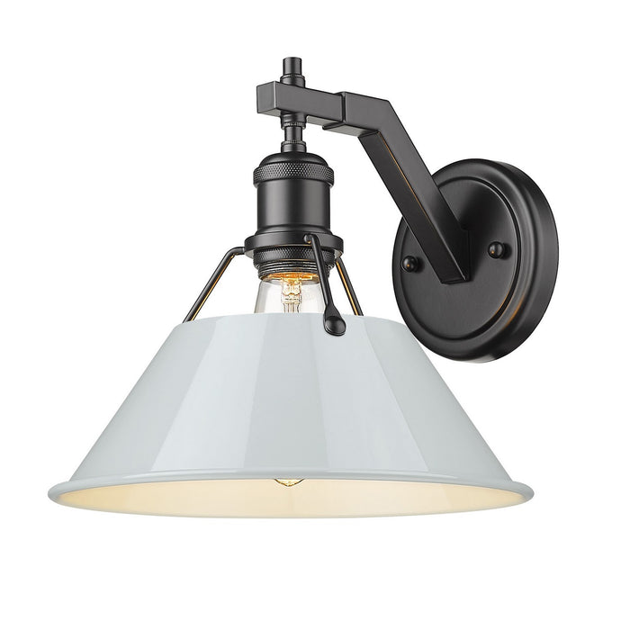 Golden 3306-1W BLK-DB One Light Wall Sconce, Matte Black