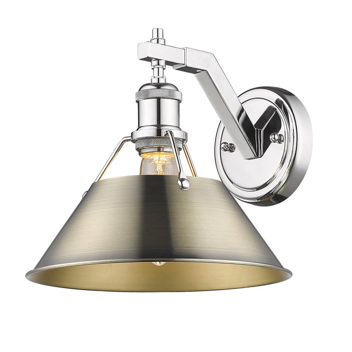 Golden 3306-1W CH-AB One Light Wall Sconce, Chrome