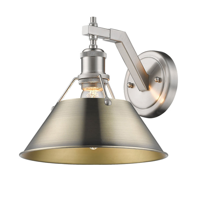 Golden 3306-1W PW-AB One Light Wall Sconce, Pewter