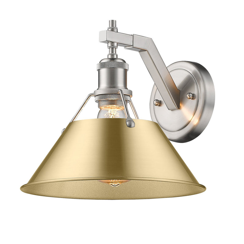 Golden 3306-1W PW-BCB One Light Wall Sconce, Pewter