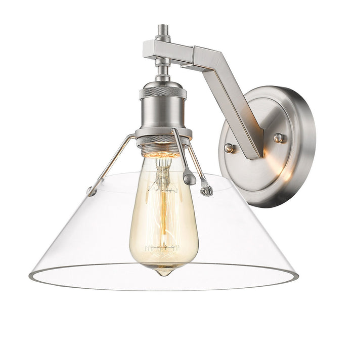 Golden 3306-1W PW-CLR One Light Wall Sconce, Pewter