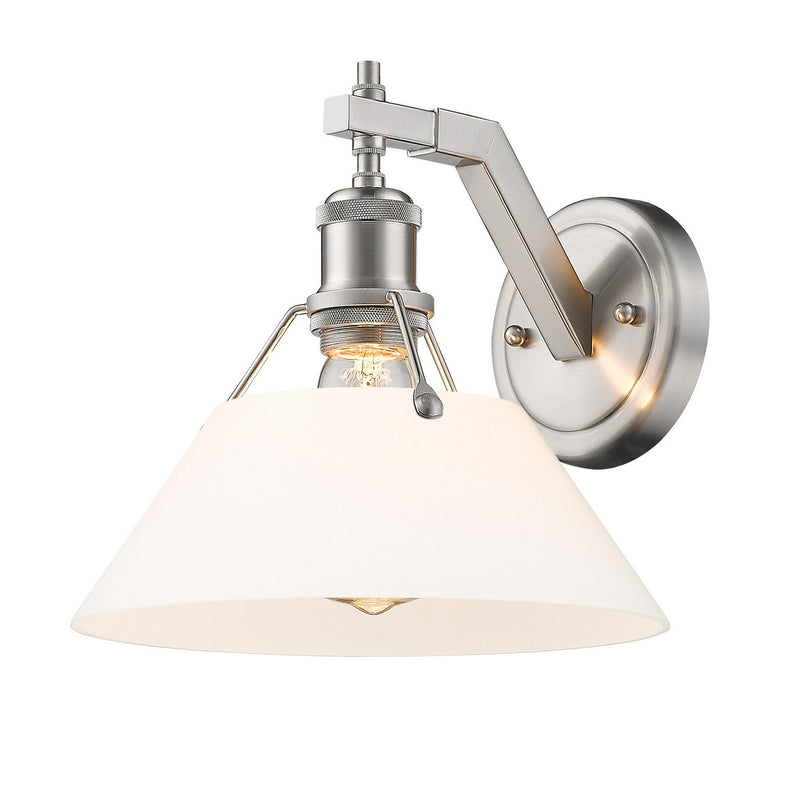 Golden 3306-1W PW-OP One Light Wall Sconce, Pewter