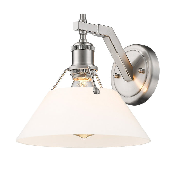 Golden 3306-1W PW-OP One Light Wall Sconce, Pewter