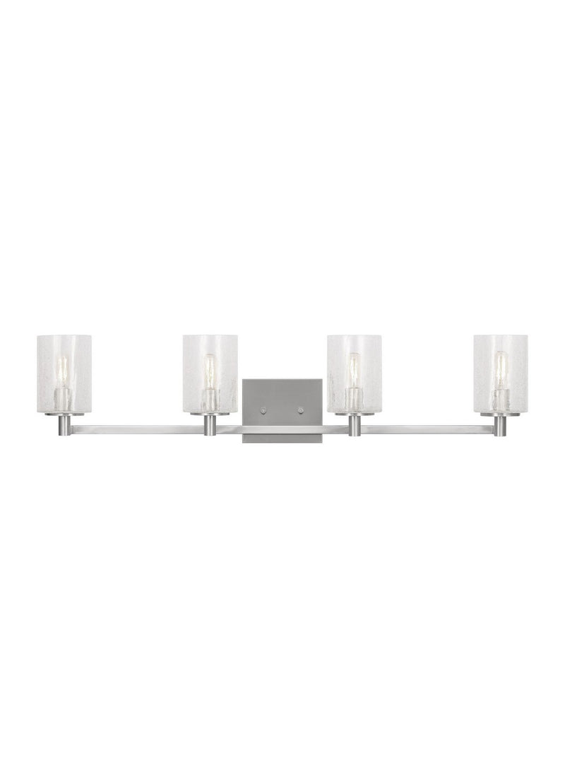 Generation Lighting GLV1034BS Four Light Wall / Bath, Brushed Steel