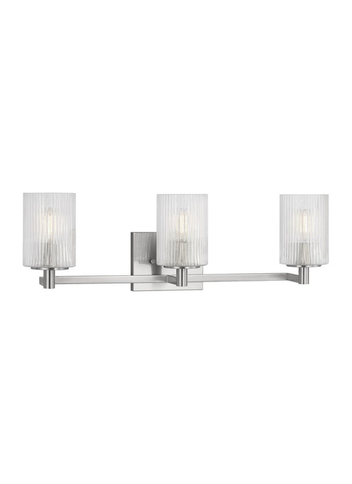 Generation Lighting GLV1043BS Three Light Wall / Bath, Brushed Steel