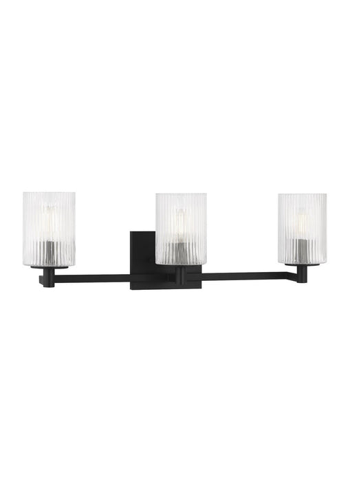 Generation Lighting GLV1043MBK Three Light Wall / Bath, Midnight Black