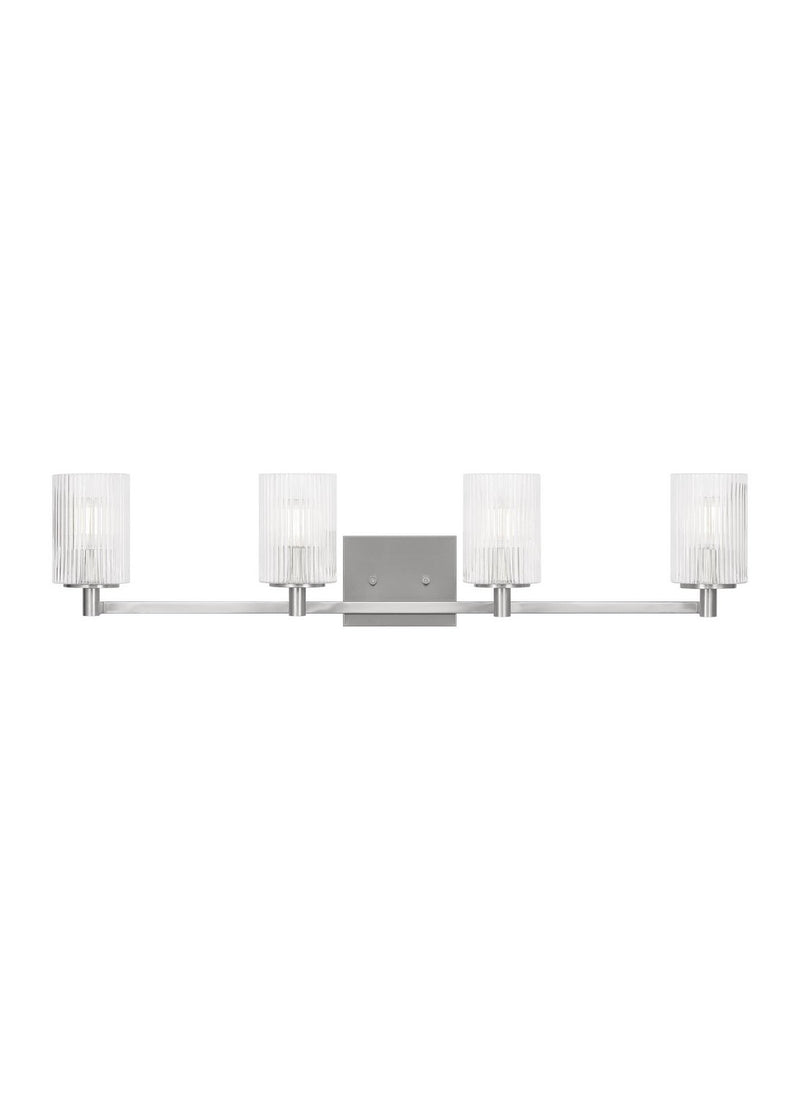 Generation Lighting GLV1044BS Four Light Wall / Bath, Brushed Steel