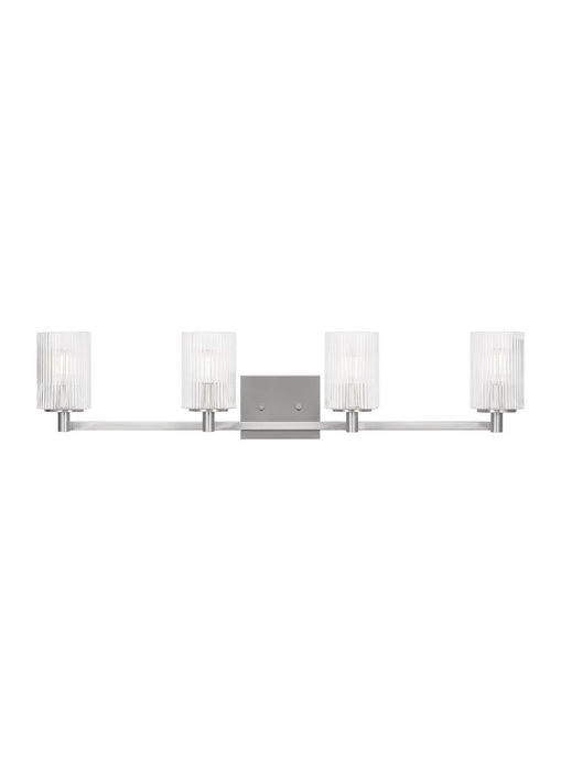 Generation Lighting GLV1044BS Four Light Wall / Bath, Brushed Steel