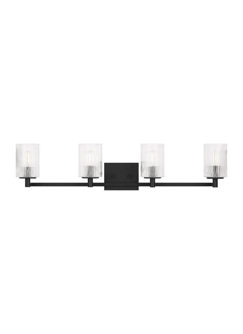 Generation Lighting GLV1044MBK Four Light Wall / Bath, Midnight Black