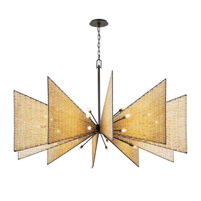 Varaluz 379C30MBS 30 Light Chandelier, Matte Black/Sulihiya