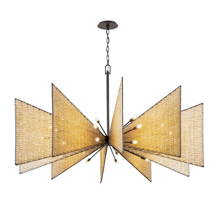 Varaluz 379C30MBS 30 Light Chandelier, Matte Black/Sulihiya