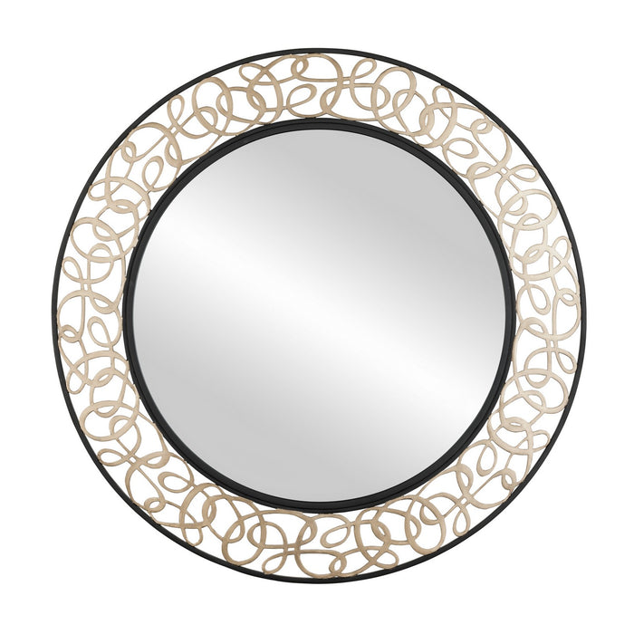 Varaluz 381MI33MBAR Mirror, Matte Black/Artifact