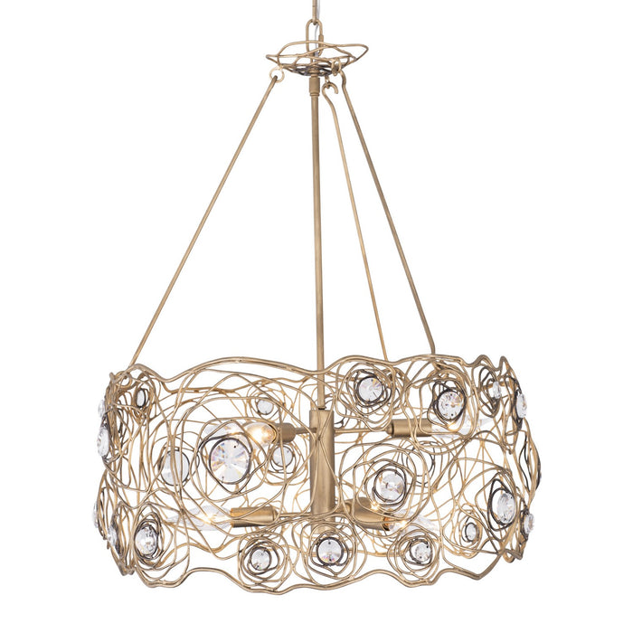 Varaluz 500C06HGOB Six Light Chandelier, Havana Gold Ombre