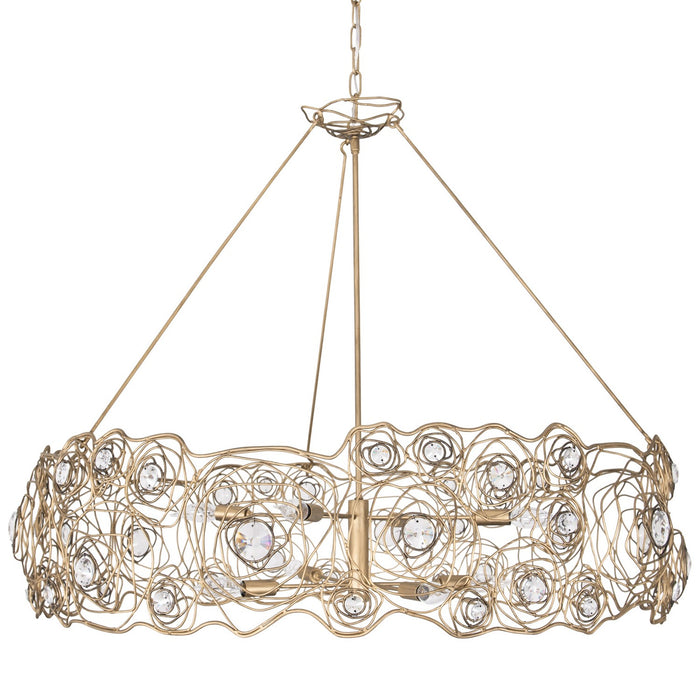 Varaluz 500C08HGOB Eight Light Chandelier, Havana Gold Ombre