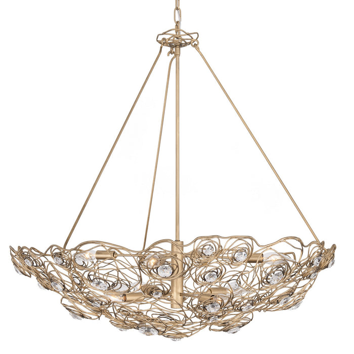 Varaluz 500P08HGOB Eight Light Pendant, Havana Gold Ombre