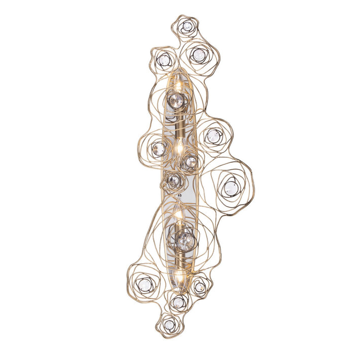 Varaluz 500W04HGOB Four Light Wall Sconce, Havana Gold Ombre/Polished Stainless Accents
